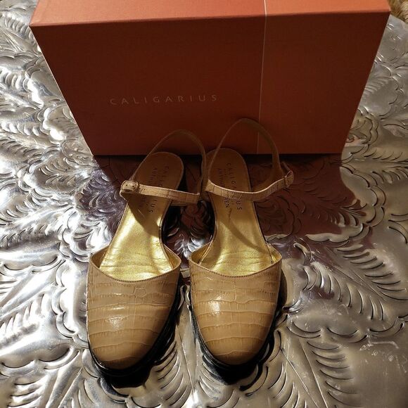Caligarius made in italy fabiola,beige crocodile  sz.7 - Picture 7 of 7